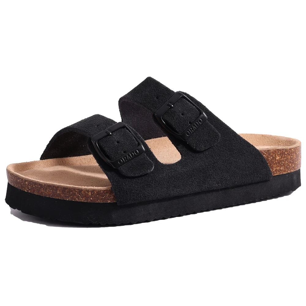 Suede Cork Arch Support Sandals