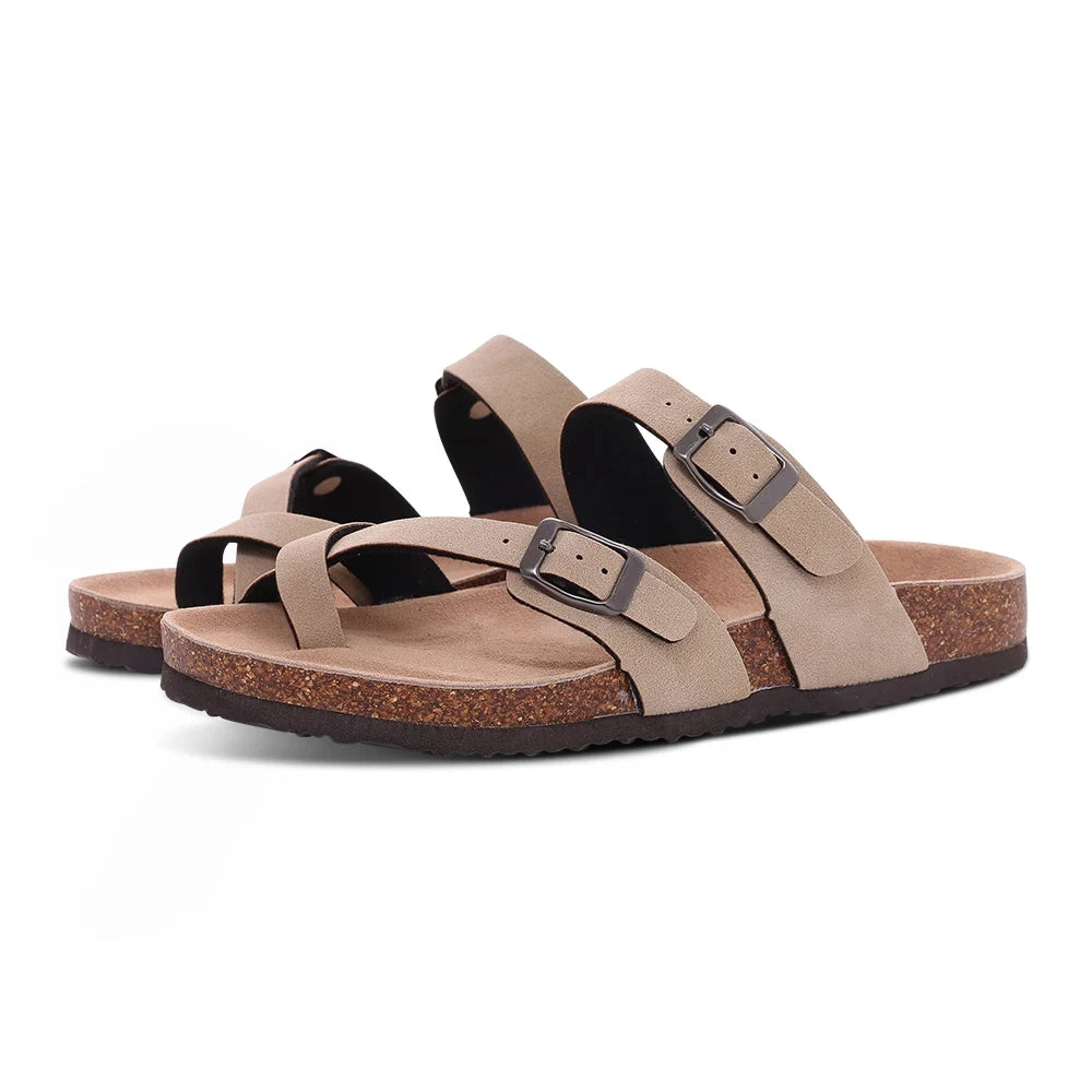 Suede Cork Arch Support Sandals