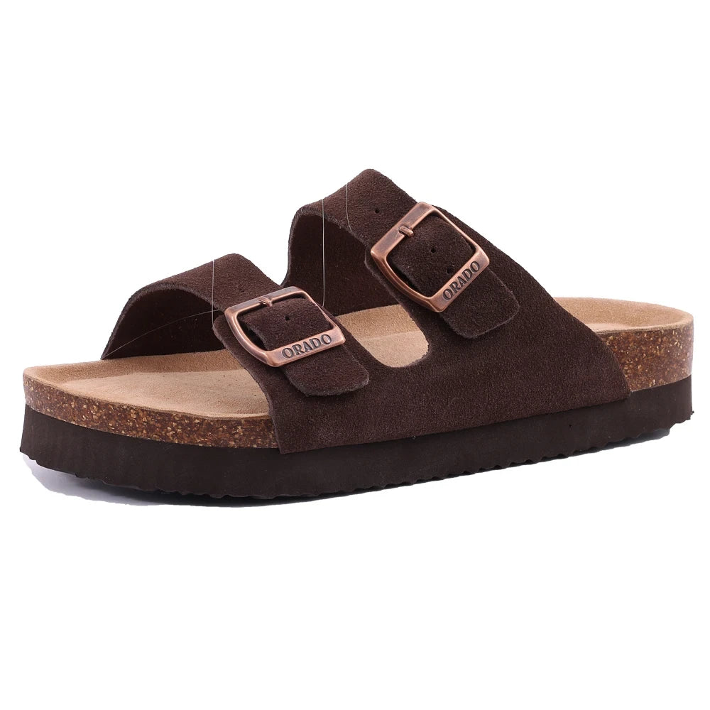 Suede Cork Arch Support Sandals