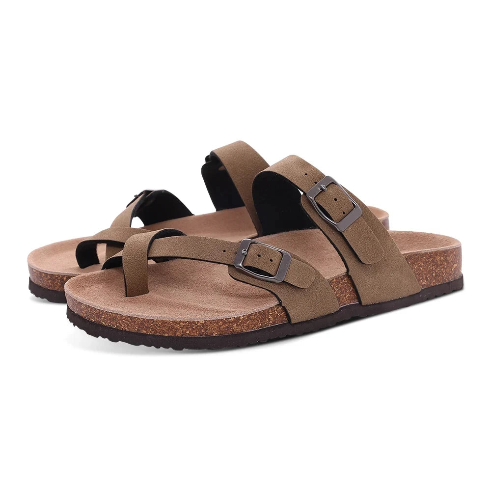 Suede Cork Arch Support Sandals