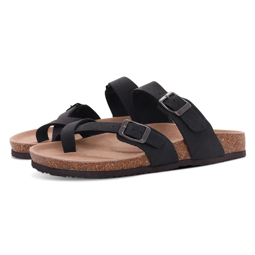 Suede Cork Arch Support Sandals