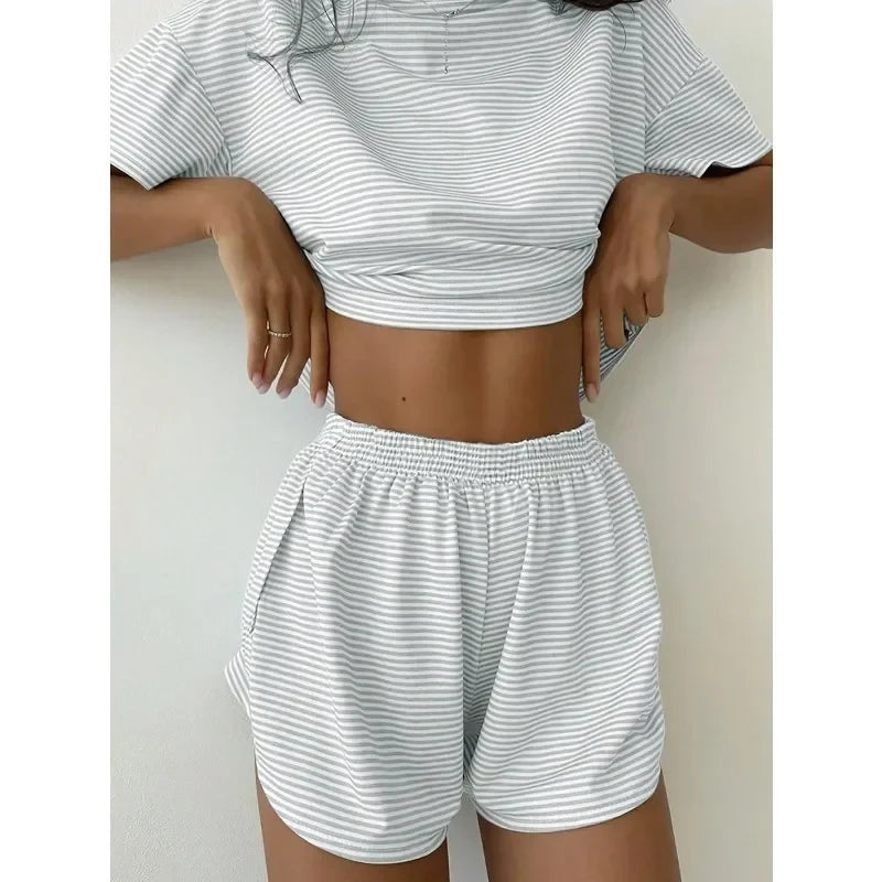 Striped Knit Loungewear Set