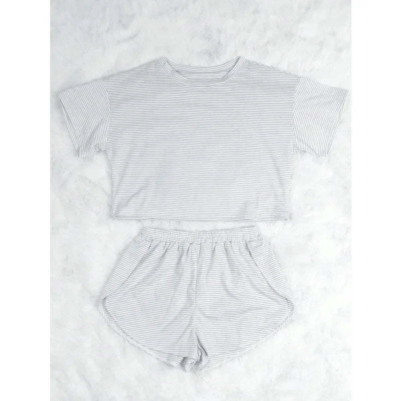 Striped Knit Loungewear Set