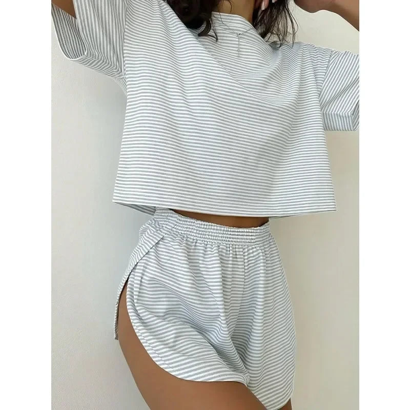 Striped Knit Loungewear Set
