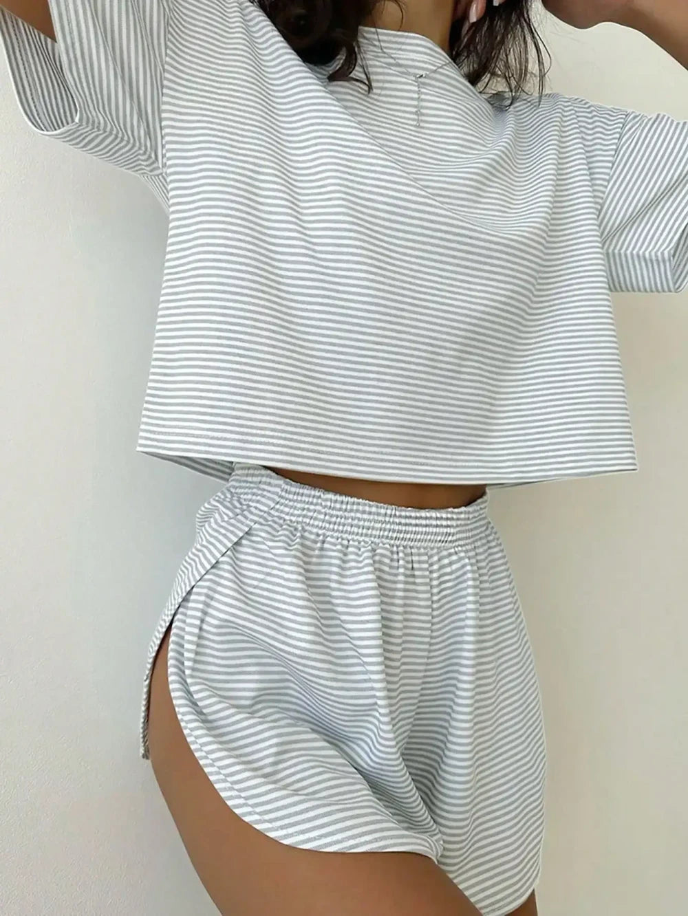 Striped Knit Loungewear Set