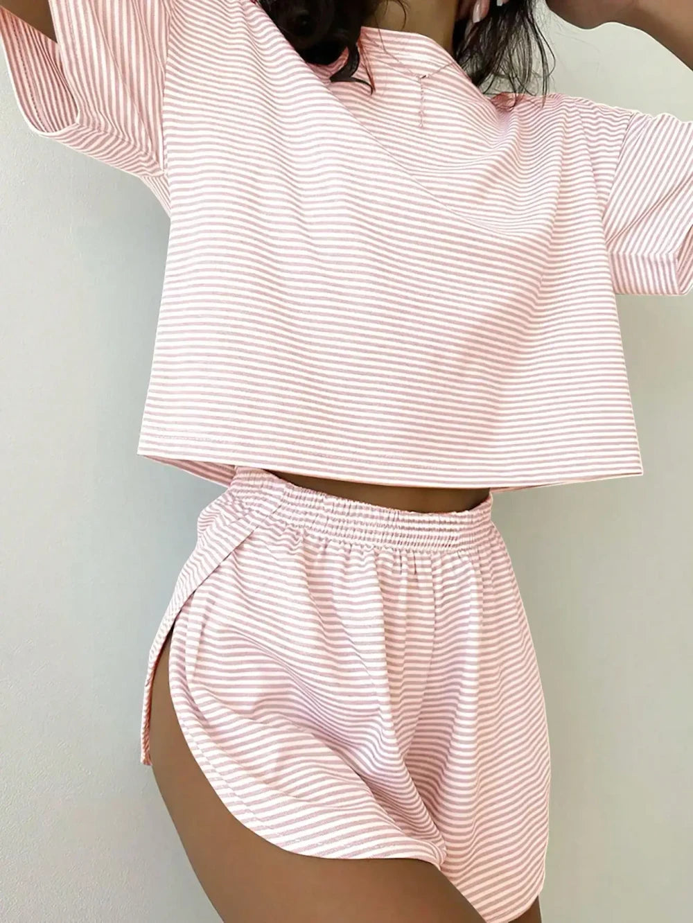 Striped Knit Loungewear Set