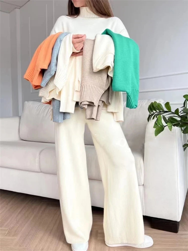 Knitted Turtleneck Lounge Set