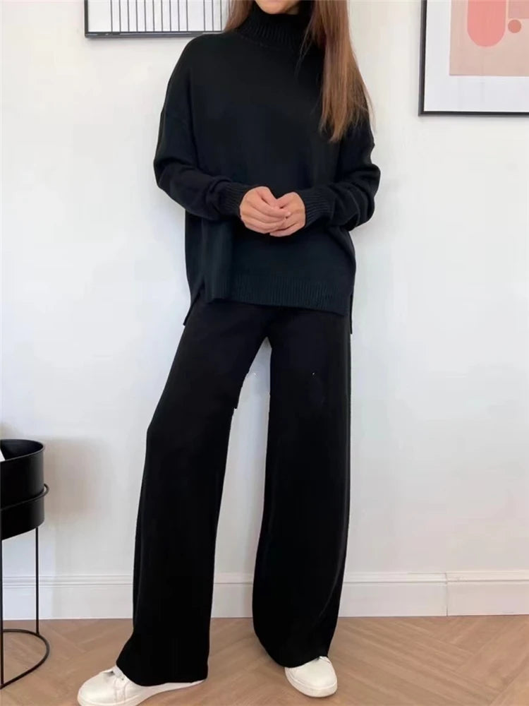 Knitted Turtleneck Lounge Set