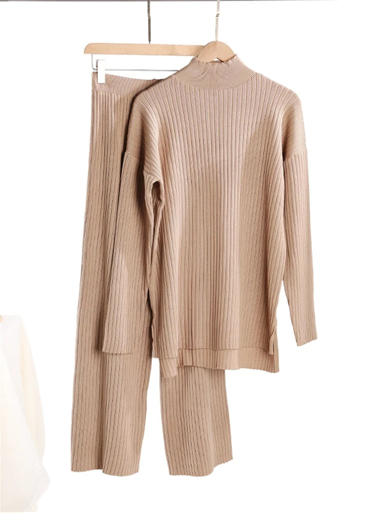 Knitted Turtleneck Lounge Set