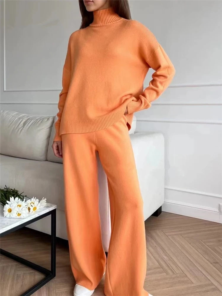 Knitted Turtleneck Lounge Set