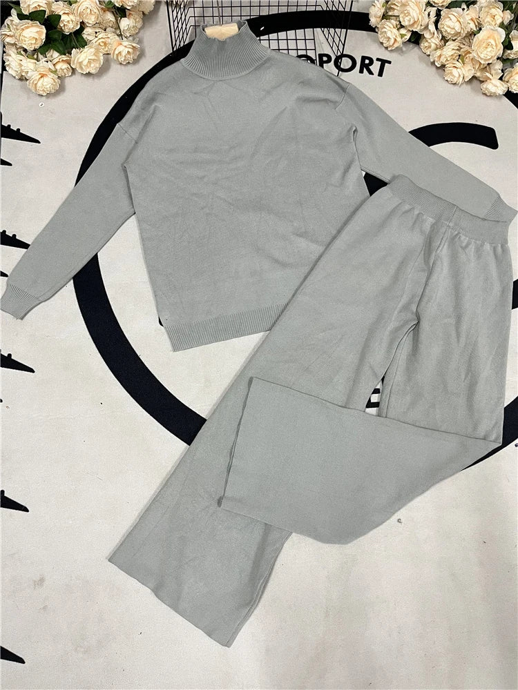 Knitted Turtleneck Lounge Set