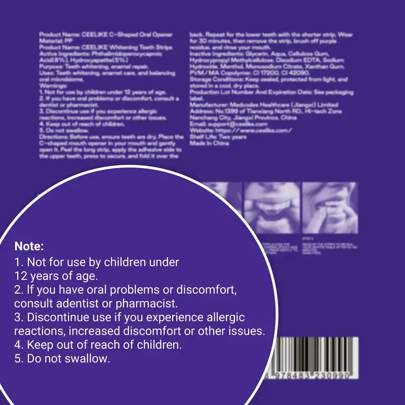 Ceelike Purple Teeth Whitening Strips