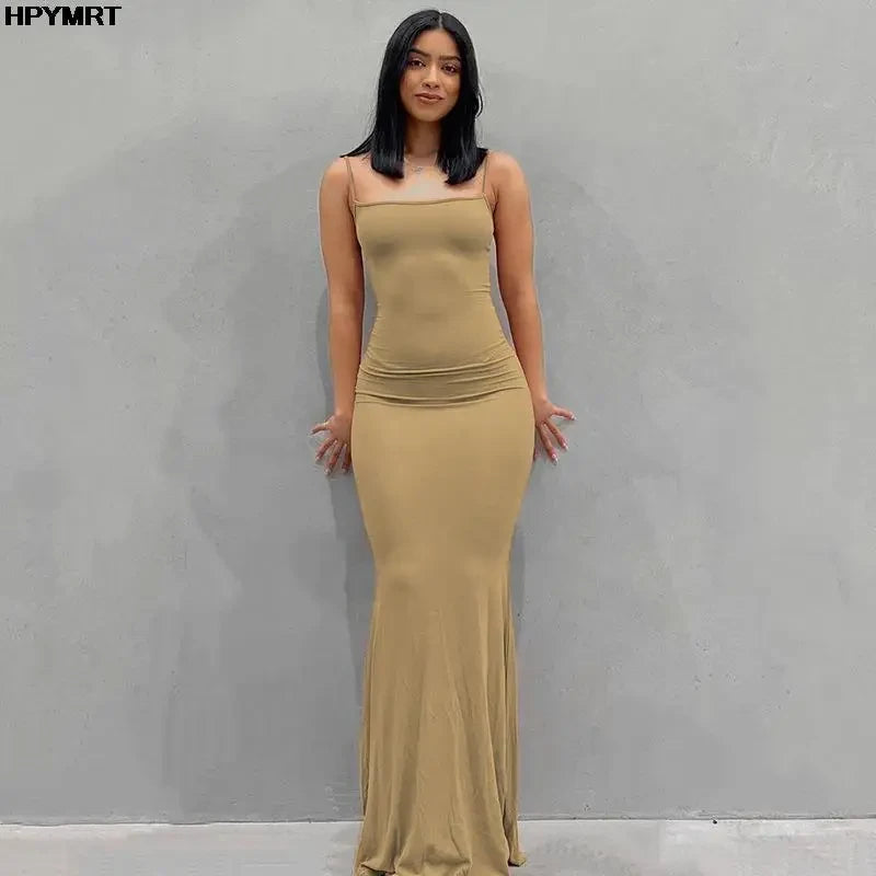Satin Backless Maxi Dress