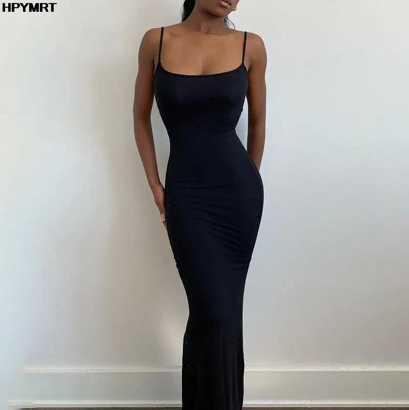 Satin Backless Maxi Dress