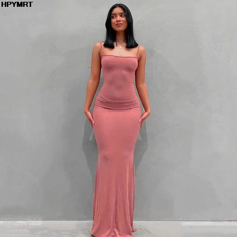 Satin Backless Maxi Dress