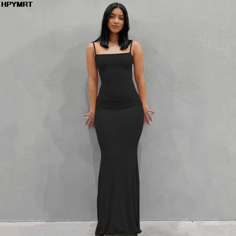 Satin Backless Maxi Dress