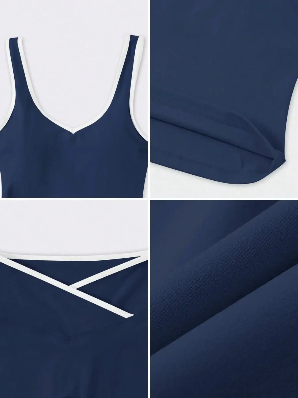 Contrast Color Sports Bra and Shorts Set